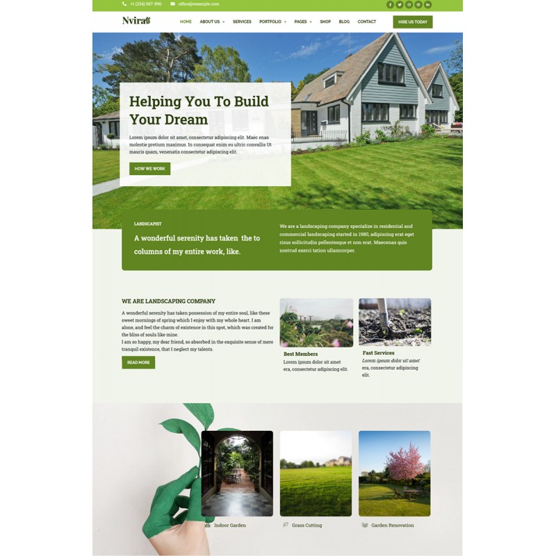 Nvira - Gardening and Landscaping Services with WordPress Elementor Theme