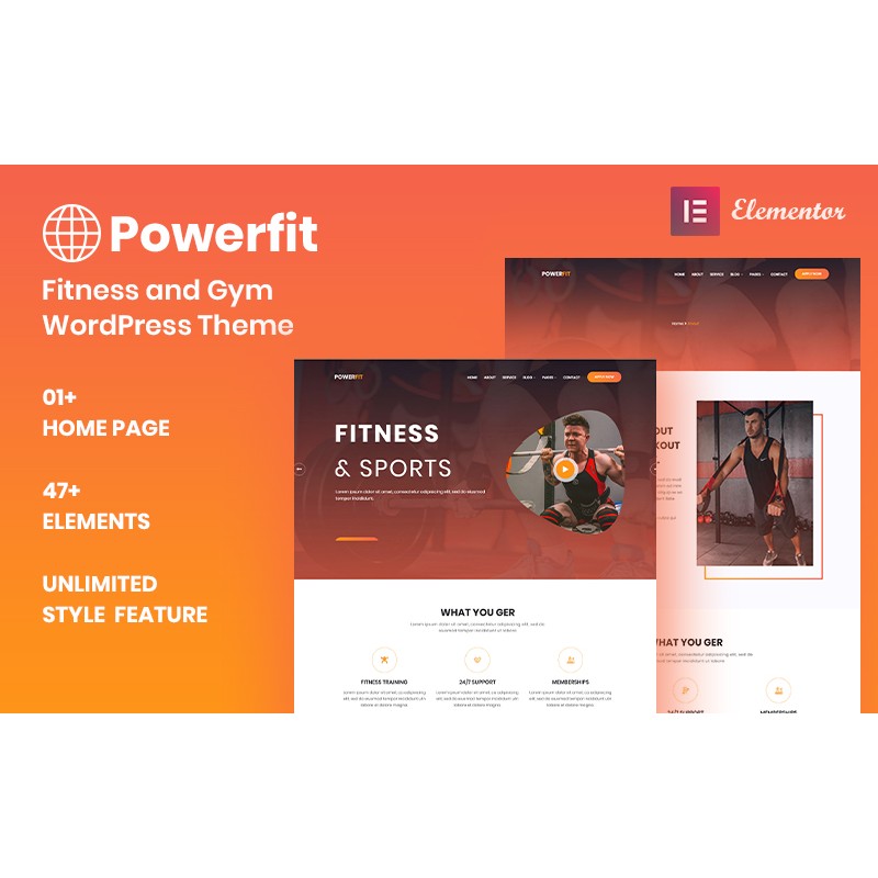 Powerfit - Fitness and Gym Responsive WordPress Theme