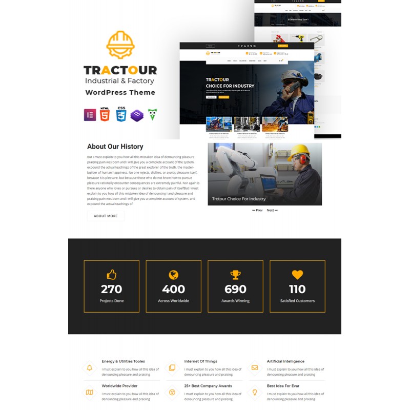 Tractour - Industrial / Manufacturing WordPress Theme