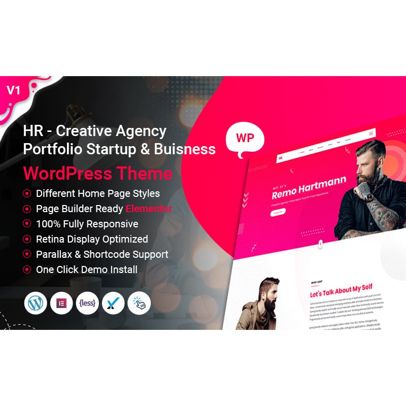 HR - Creative Agency Portfolio Startup Business WordPress Theme