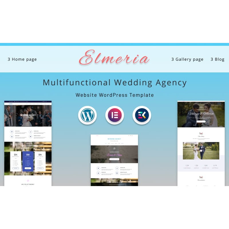 Elmeria | Multifunctional Wedding Agency Website WordPress Theme