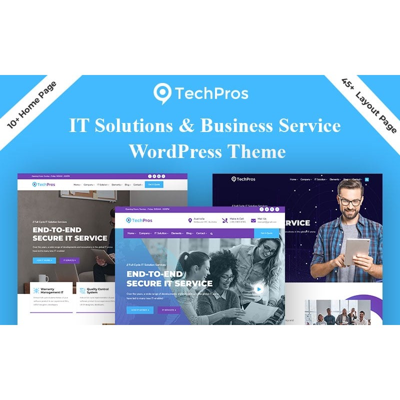 Techpros - IT Services & Software Company Elementor WordPress Theme.