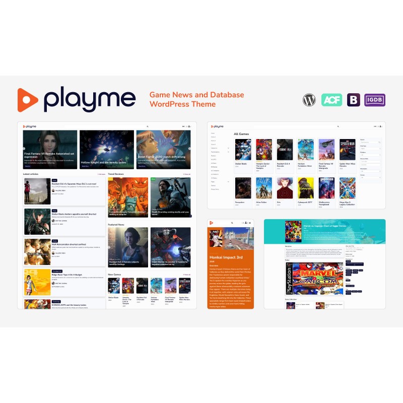 PLAYME - Game News and Database WordPress Theme