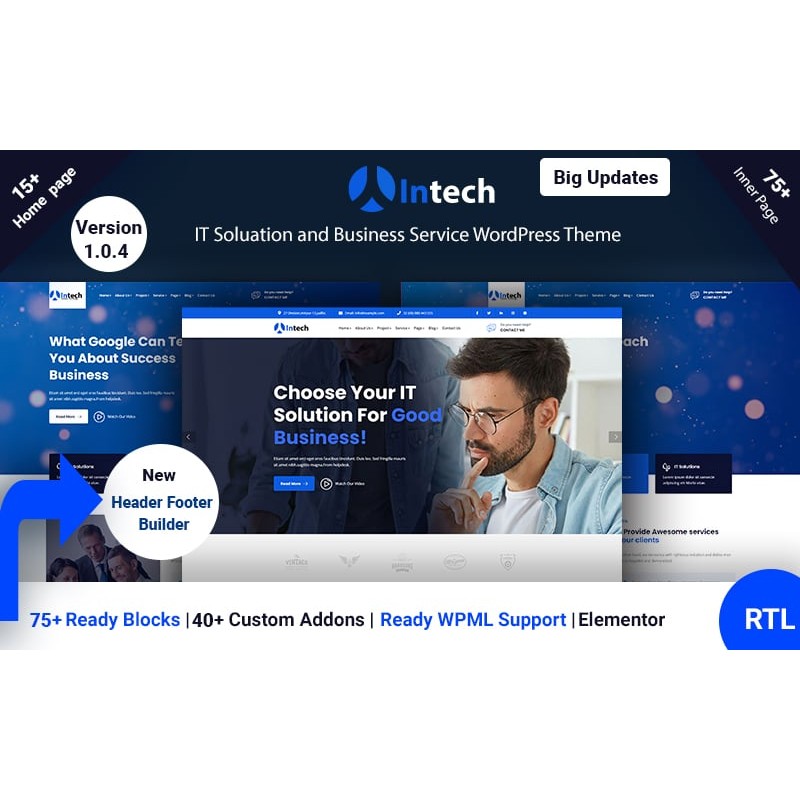 Intech - IT Solution And Technology Services WordPress Theme