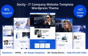 Socity - IT Company Website Template WordPress Theme