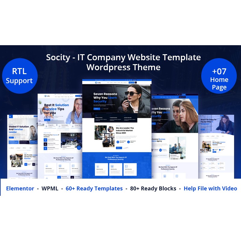 Socity - IT Company Website Template WordPress Theme