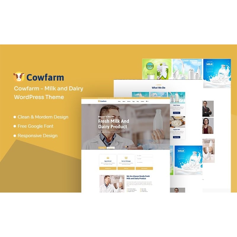Cowfarm - Milk and Dairy Responsive WordPress Theme