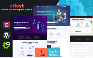 aHost - Domain and Hosting theme with WHMCS Support WordPress Theme