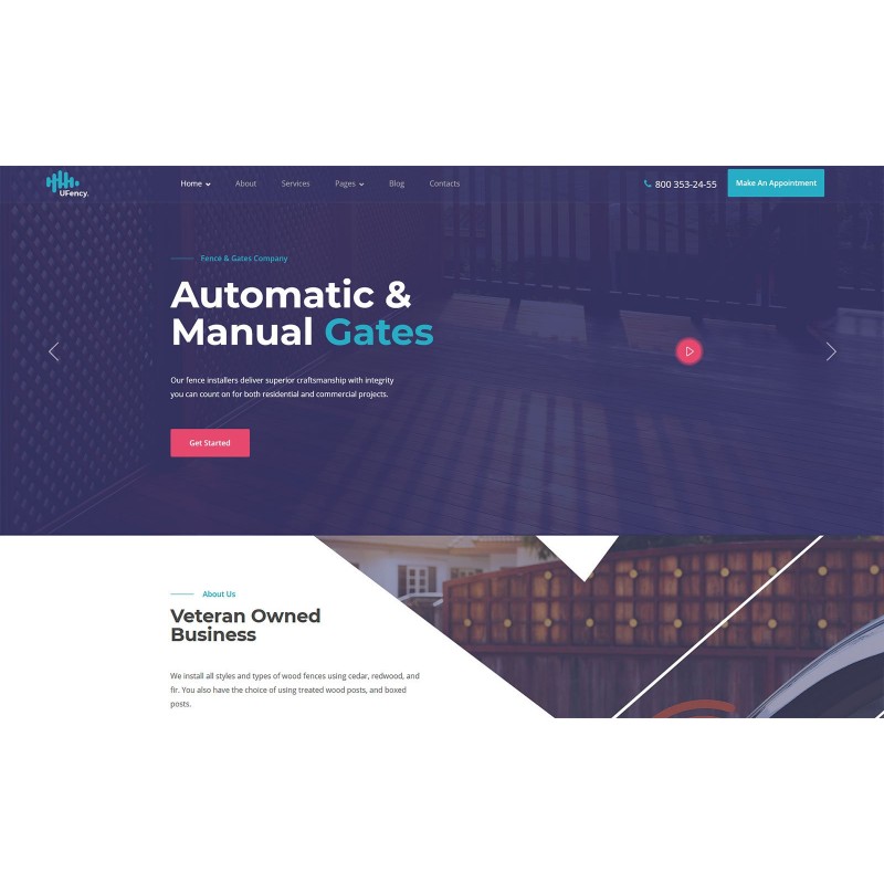 Ufency - Fencing, Gates and Carports WordPress Theme