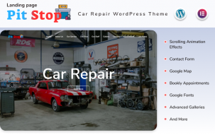 Pit Stop - Car Repair Landing page WordPress Theme