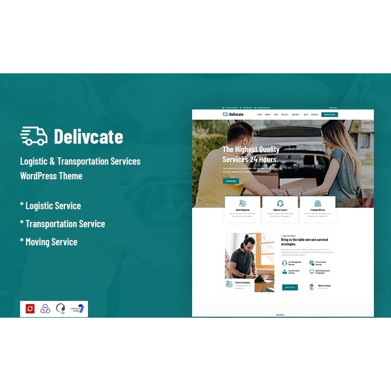 Delivcate &ndash; Logistic & Transportation Service WordPress Theme
