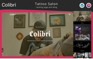 Colibri - Tattoo Salon Landing page Elementor WordPress Theme