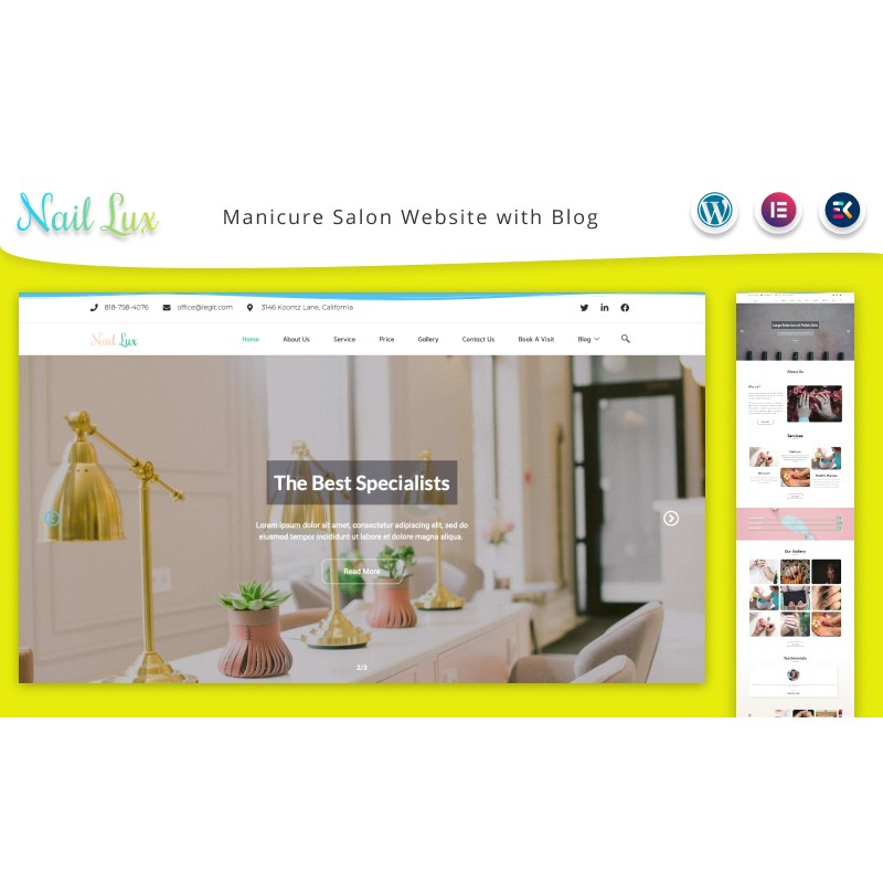 Nail Lux - Manicure Salon Website and Blog WordPress Theme