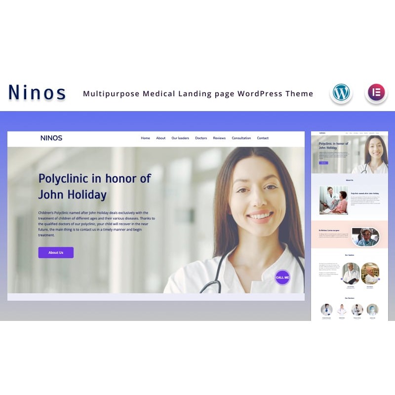Ninos - Multipurpose Medical Landing page Elementor WordPress Theme