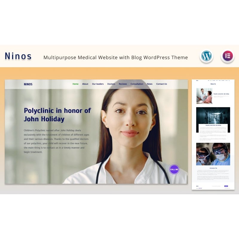 Ninos - Multipurpose Medical Website with Blog Elementor WordPress Theme
