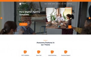 Hera - Digital Agency One page WordPress Theme