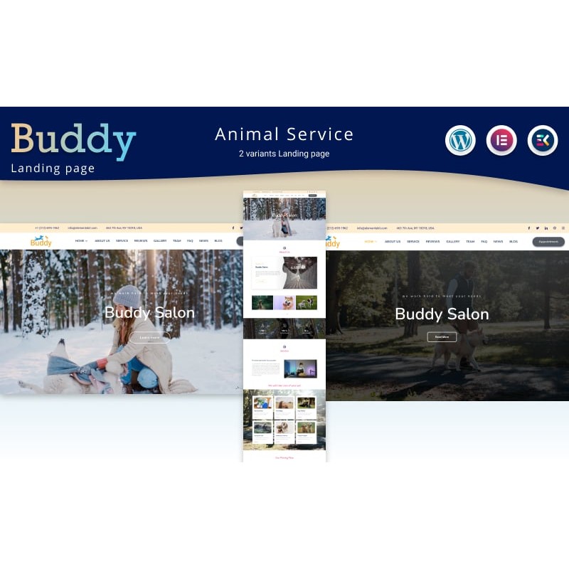 Buddy - Animal Service Elementor Landing page WordPress theme