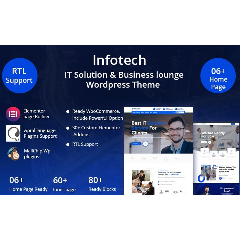 Infotech - IT Solution & Business lounge WordPress Theme
