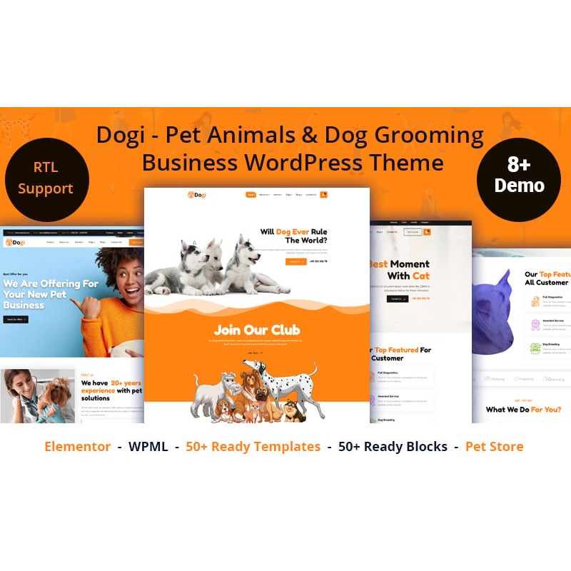 Dogi - Pet Animals & Dog Grooming Business WordPress Theme