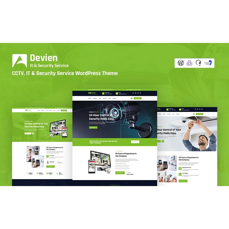 Devien - CCTV, IT and Security Service Responsive WordPress Theme