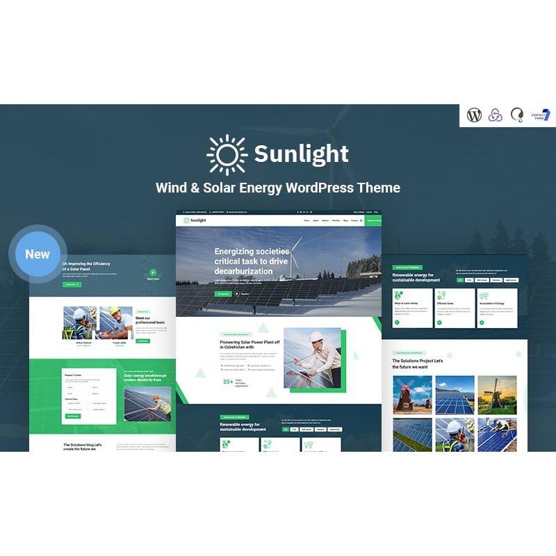 Sunlight - Wind and Solar Energy Responsive WordPress Theme