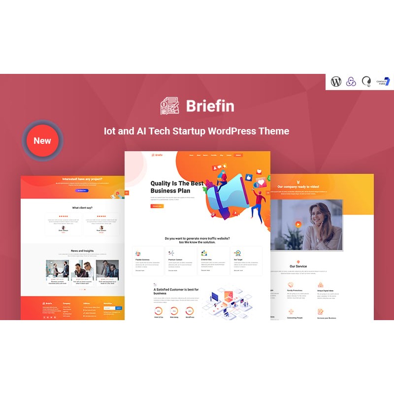 Briefin is an IT and AI Tech Startup Responsive WordPress Theme