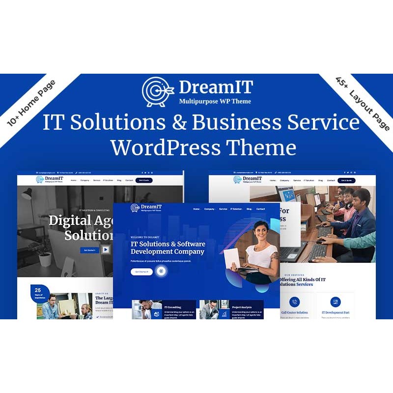 DreamIT - IT Solutions & Software Company WordPress Theme.