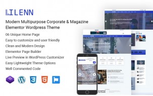 Lilenn - Modern Multipurpose Corporate & Magazine Elementor Wordpress Theme