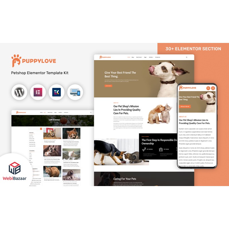 PuppyLove - Pet Services Multipurpose WordPress Elementor Theme