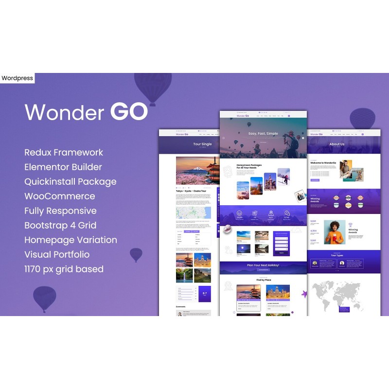 Wonder GO - Tour Booking and Travel WordPress Theme