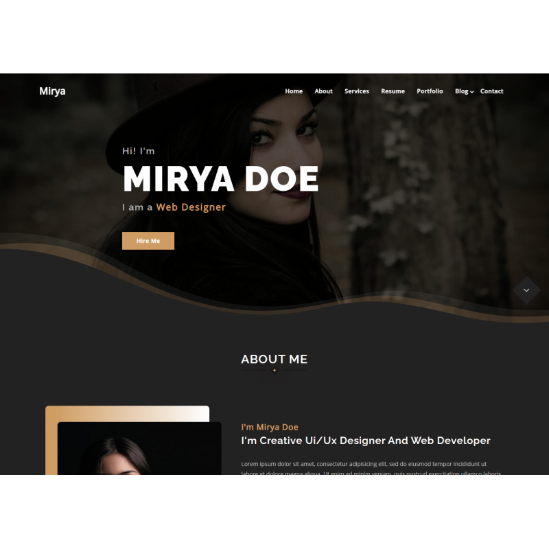 Mirya - Personal Portfolio WordPress Theme