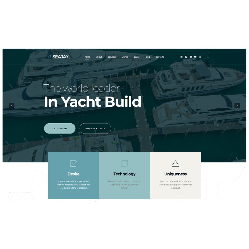 Seajay - Buy Sell Rent and Build Yacht WordPress theme