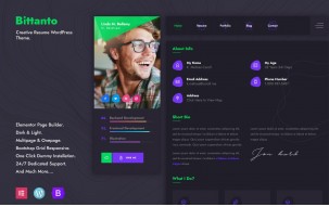 Bittanto - Creative Resume WordPress Theme