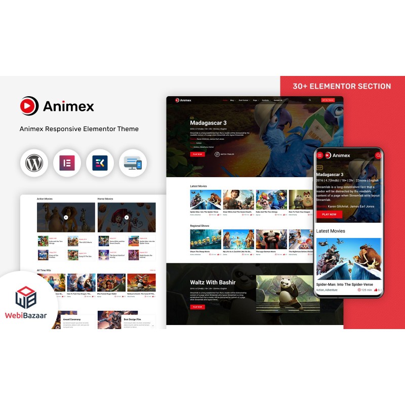 Animex - Special Effects Design Services Elementor WordPress theme