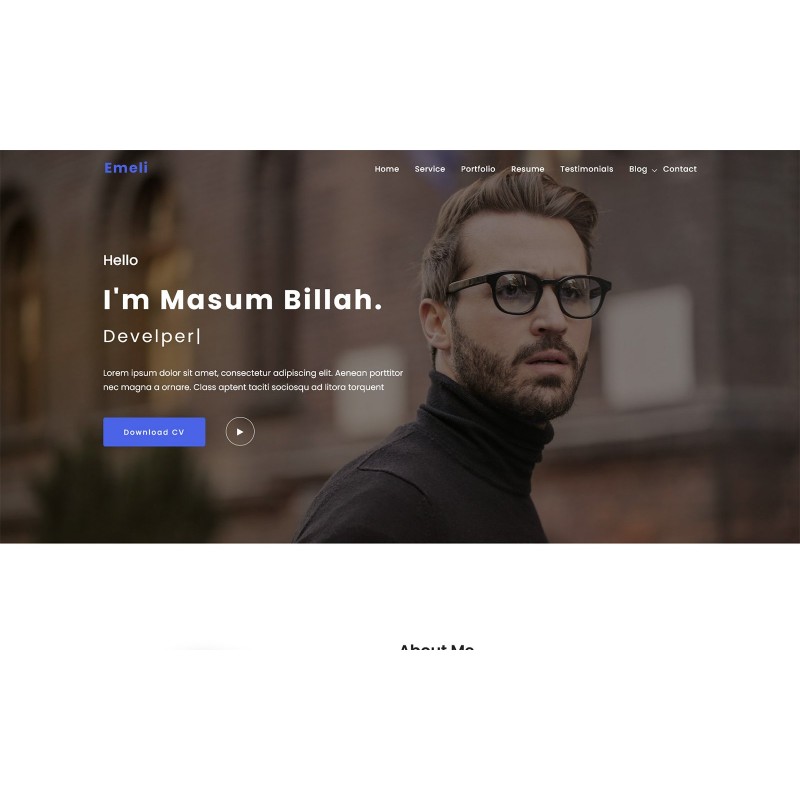 Emeli - Personal Resume and Portfolio WordPress Theme