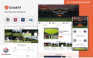 Crick11 - Sports Clubs & Events WordPress Elementor Theme