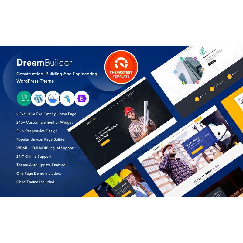 Dream Builder - Construction, Building And Engineering WordPress Theme