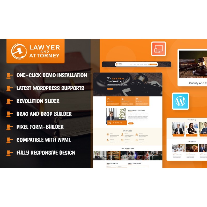 Lawyer and Attorney WordPress Theme