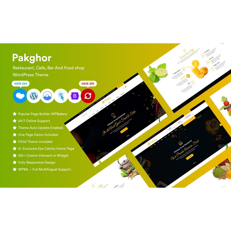 Pakghor - Restaurant, Cafe, Bar And Food Shop WordPress Theme