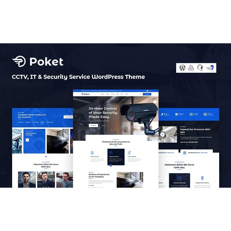 Poket - CCTV, IT And Security Service Responsive WordPress Theme