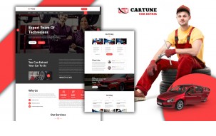 Powar-Cartune Car Repair Services Landing Page WordPress Theme