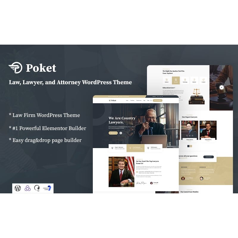 Poket - Lawyer And Attorney Responsive WordPress Theme.