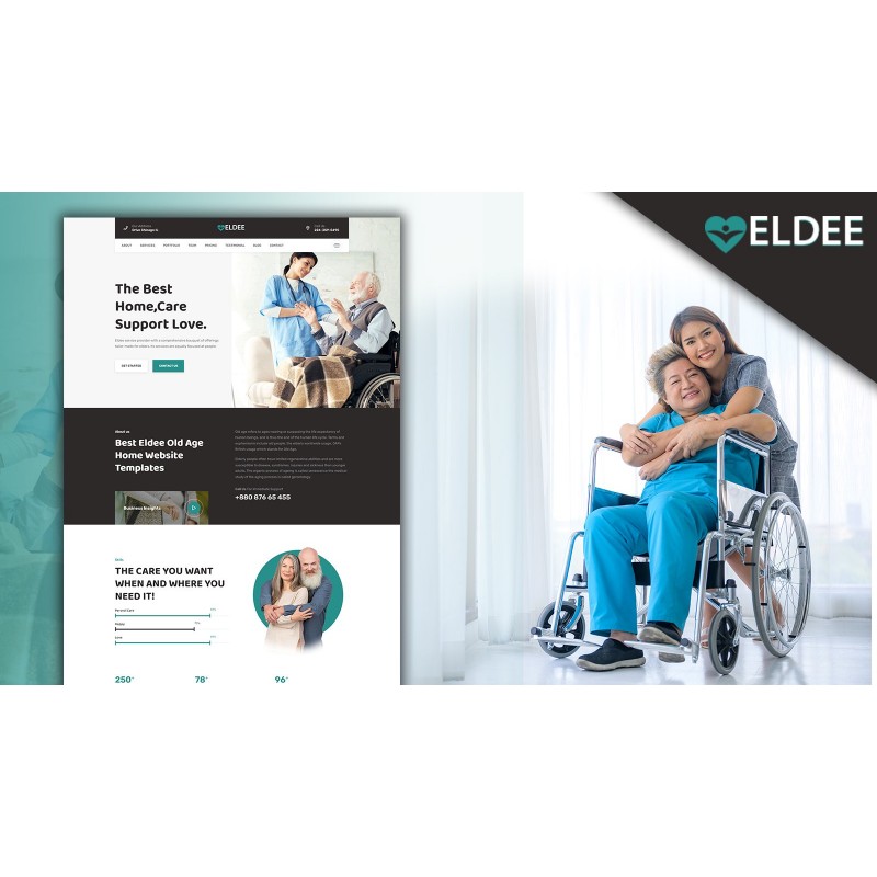 Powar-Eldee Elderly House Care Landing Page WordPress Theme