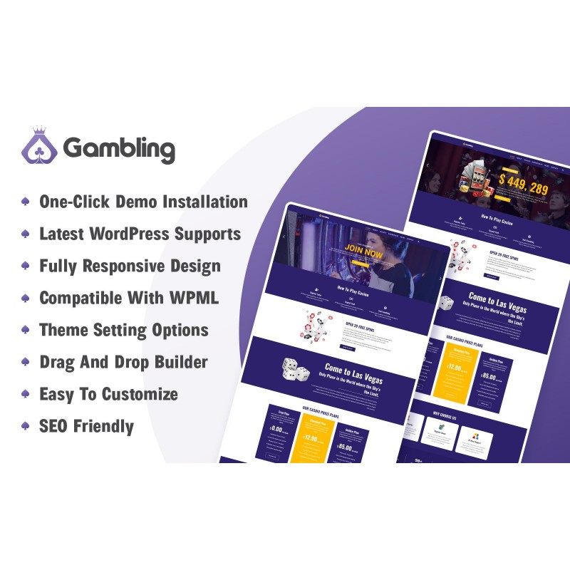 Casino and Gambling WordPress Theme