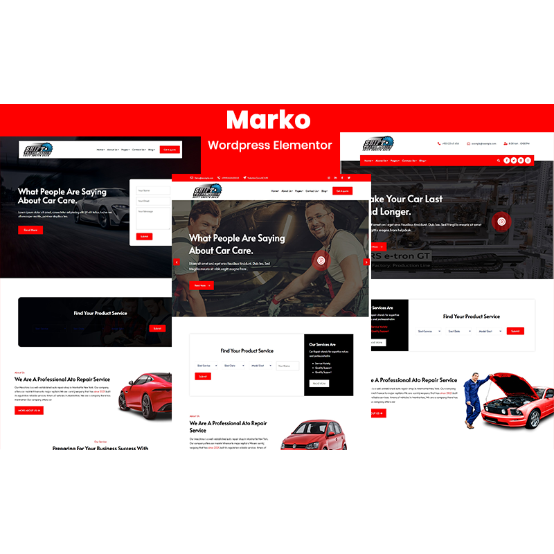 Marko car wash and mechanic service WordPress Theme