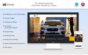 Europe - Car Washing Website Elementor WordPress Theme