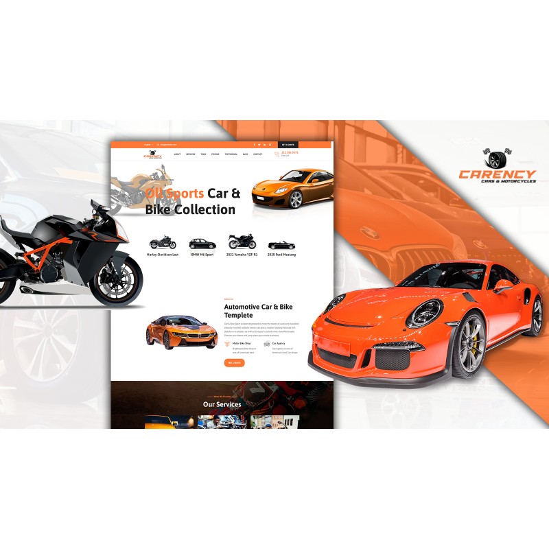 Powar-Carency Car And Automobile Showroom One Page WordPress Theme