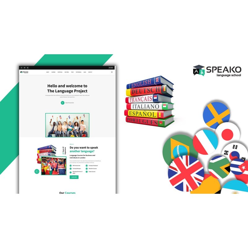 Powar-Speako Language Translation School Responsive WordPress Theme