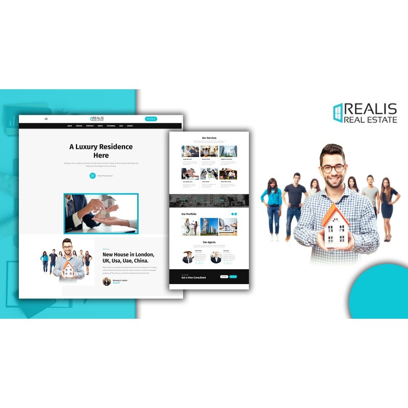 Powar-Realis Real Estate Agency Landing Page WordPress Theme