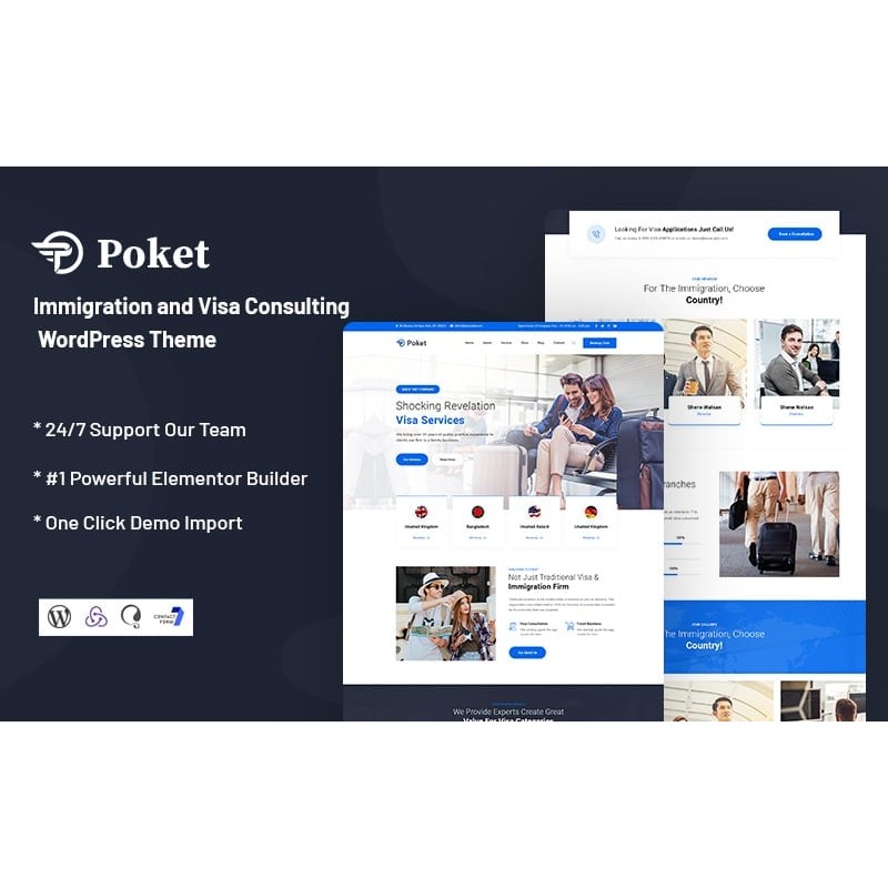 Poket - Immigration and Visa Consulting WordPress Theme